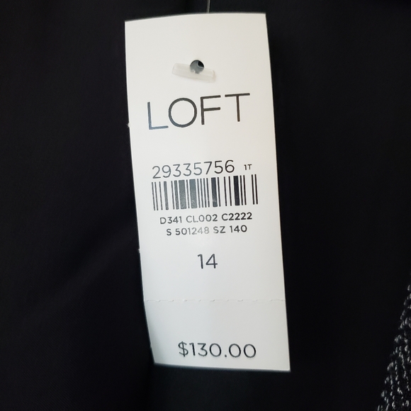 Loft Blazer Black & White Tweed Harringbone Blazer NWT Sz 14 - Picture 8 of 15